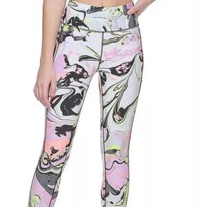 DKNY Sport Printed High Waist 7/8 Pink Size Medium Leggings Mint Condition